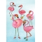 Festive Flamingo House Flag